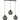 Lámpara colgante lineal Keter Lighting Mera 3L E27 H 120,0 cm