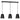 Suspensión lineal MILARGO 3L, negro, E27