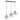 Lámpara colgante lineal Keter Lighting Luna 3L E27 H 120,0 cm