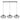 Lámpara colgante lineal Kaja Arco 3L E27 H 90,0 cm